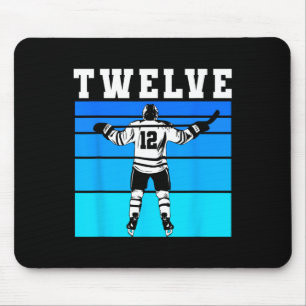 Tapis De Souris Garçon de hockey 12e anniversaire Douze Anniversai