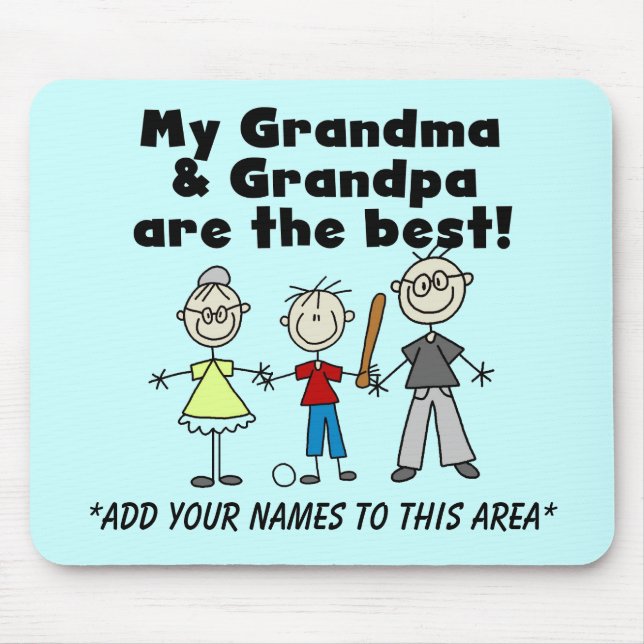 Tapis De Souris Garçon et grands-parents Mousepad personnalisable (Devant)