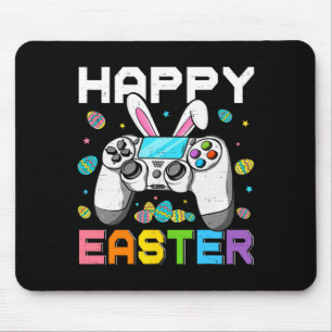 Tapis De Souris Garçon joueur joyeuses Pâques jour jeux vidéo lapi