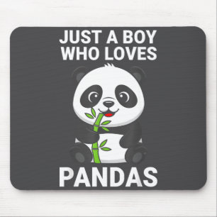 Tapis De Souris Garçon Mignon Aime Les Pandas