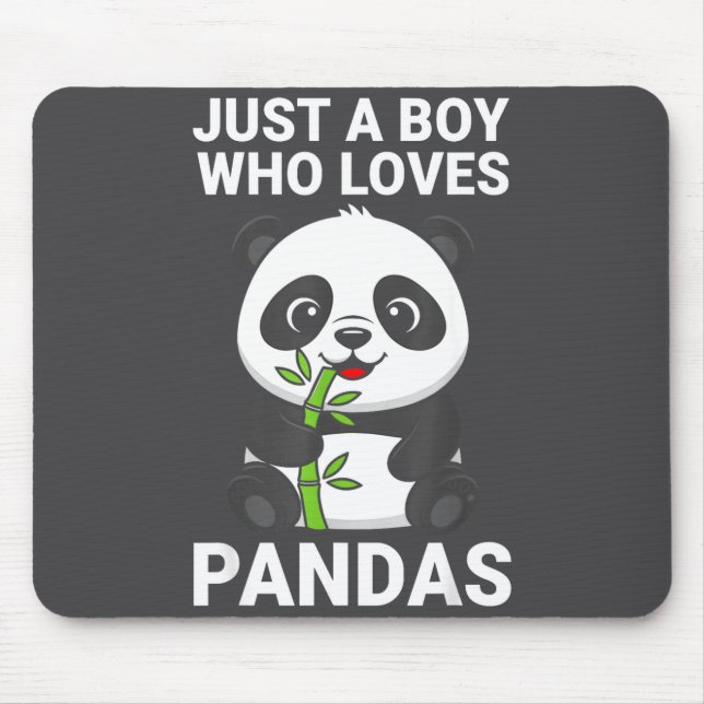 Tapis De Souris Garçon Mignon Aime Les Pandas (Devant)