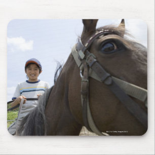 Tapis De Souris Garçon montant un cheval
