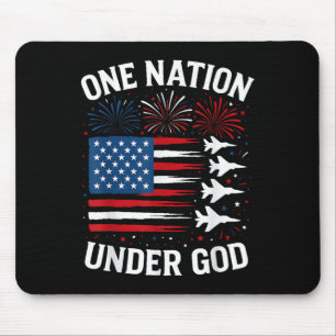 Tapis De Souris Garçon Patriotique Une Nation Sous Dieu 4 Juillet 