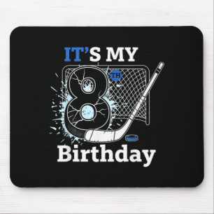 Tapis De Souris Garçon pour fête d'anniversaire de 8 ans de hockey