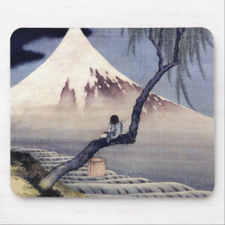 Tapis De Souris Garçon sur le mont Fuji, Hokusai