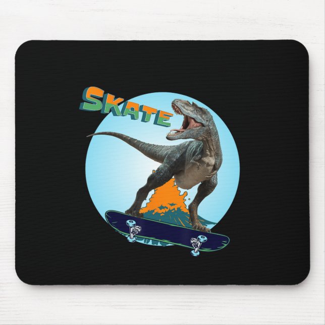 Tapis De Souris Garçons cools planche à roulettes T Rex dinosaure  (Devant)