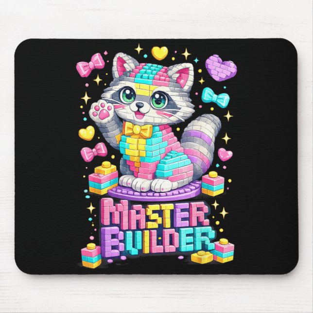 Tapis De Souris Garçons Filles Bloc Brique de Construction Raton L (Devant)