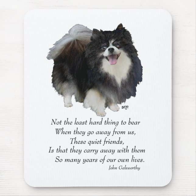 Tapis De Souris Garde de Pomeranian noir (Devant)