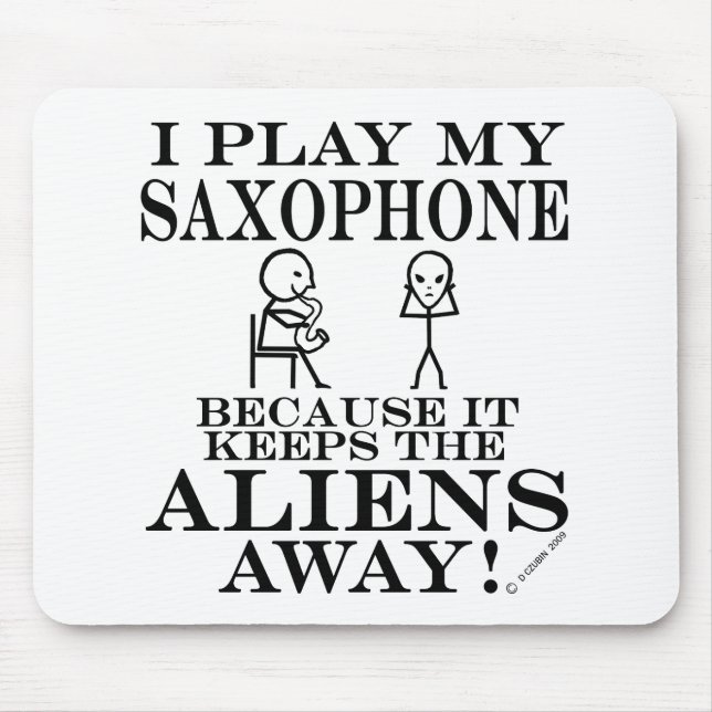 Tapis De Souris Garde le saxophone parti d'aliens (Devant)