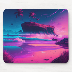 Tapis De Souris Garder le Contact   Vagues d'Océan Roses