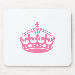 Tapis De Souris Gardez calme couronne rose de victoire