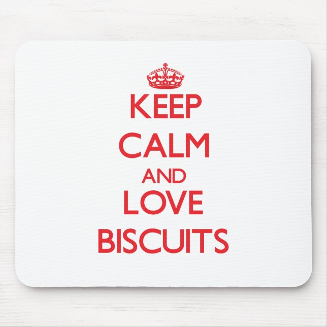 Tapis De Souris Gardez le calme et aimez les biscuits (Devant)
