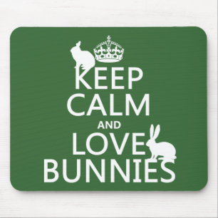 Tapis De Souris Gardez le calme et aimez les lapins - toutes les