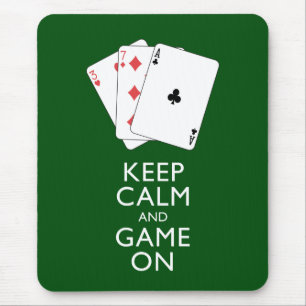 Tapis De Souris GARDEZ LE CALME ET LE JEU SUR - Jeux de cartes