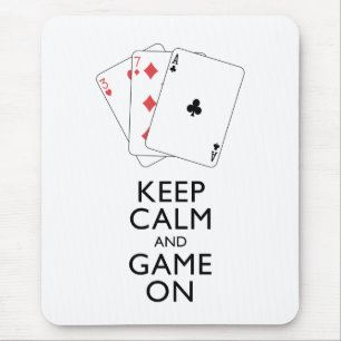 Tapis De Souris GARDEZ LE CALME ET LE JEU SUR - Jeux de cartes