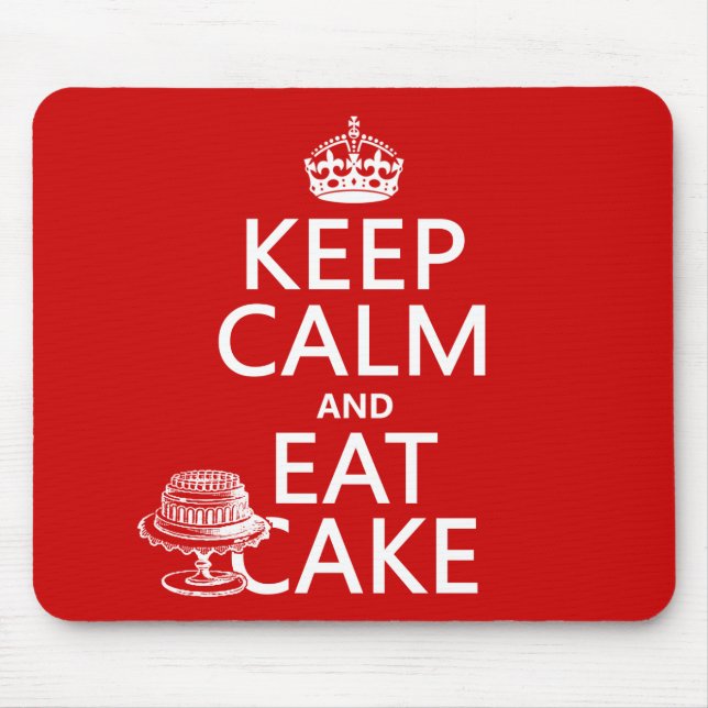 Tapis De Souris Gardez le calme et mangez le gâteau (Devant)