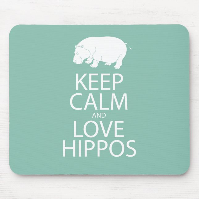 Tapis De Souris Gardez l'hippopotame d'impression d'hippopotames (Devant)