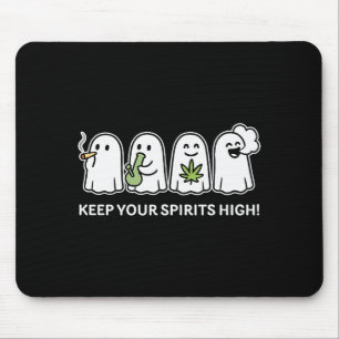 Tapis De Souris Gardez Vos Srits Élevés Fantôme Fumant De L'Herbe