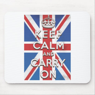 Tapis De Souris Gardez votre calme et continuez Drapeau britanniqu