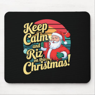 Tapis De Souris Gardez votre calme et riz sur ce Noël avec Santa C