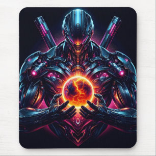 Tapis De Souris Gardien Cosmique Cybernétique Abstrait Robot Futur