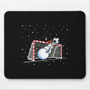 Tapis De Souris Gardien de but Bonhomme de neige Joueur de footbal