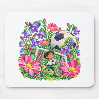 Tapis De Souris Gardien de but de football floral violet rose Cade