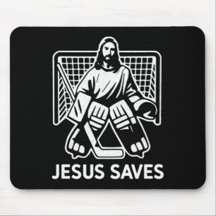 Tapis De Souris Gardien de but de hockey Jésus sauve le gardien de