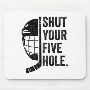 Tapis De Souris Gardien de but de hockey sur glace drôle Fermez vo