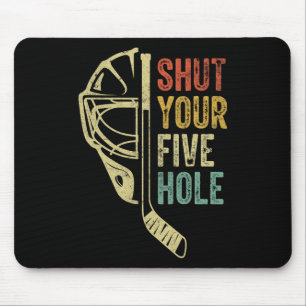 Tapis De Souris Gardien de but de hockey sur glace drôle Fermez vo