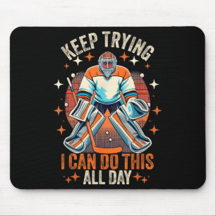Tapis De Souris Gardien de but de hockey sur glace vintage continu
