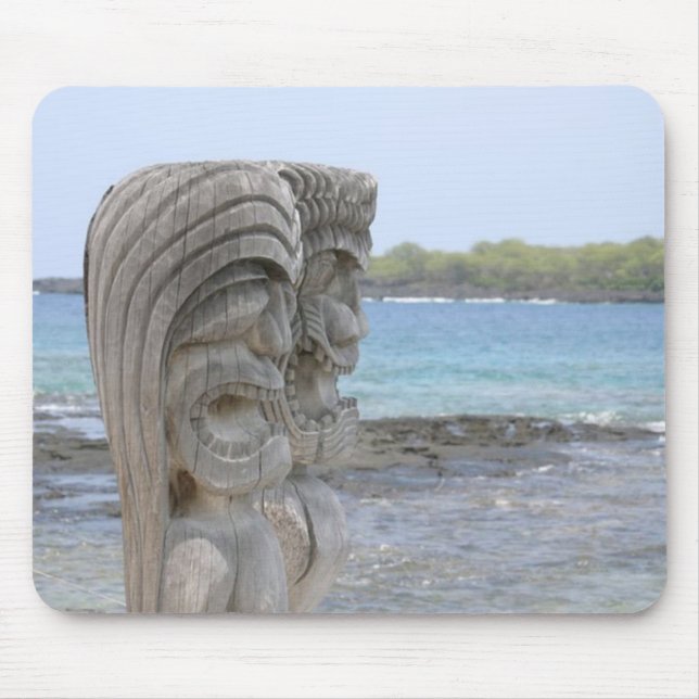 Tapis De Souris Gardiens de Tiki dans Kona, Hawaï - Mousepad (Devant)