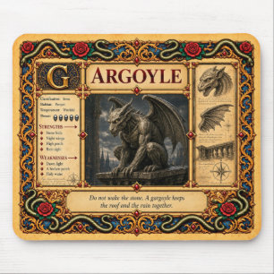 Tapis De Souris Gargouille, Art du Bestiaire Médiéval