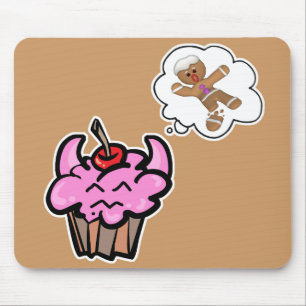 Tapis De Souris Gâteau Cupcake Tueur de Biscuits Méchant Drôle