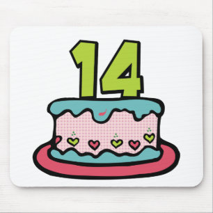 Tapis De Souris Gâteau d'anniversaire 14 ans