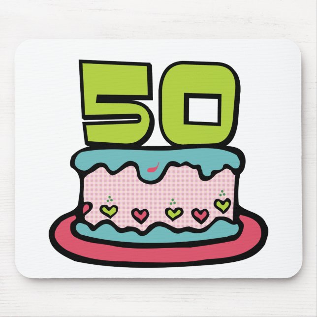 Tapis De Souris Gâteau d'anniversaire 50 ans (Devant)