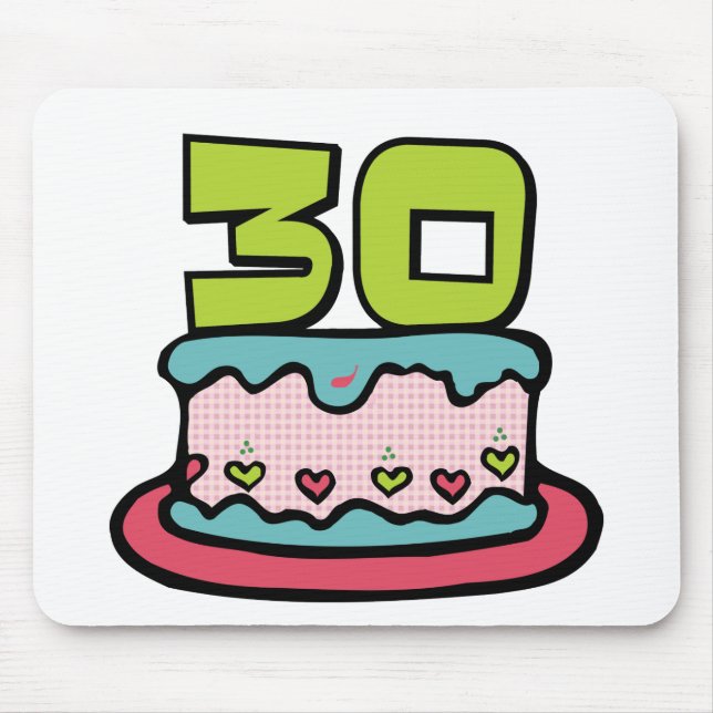 Tapis De Souris Gâteau d'anniversaire de 30 ans (Devant)