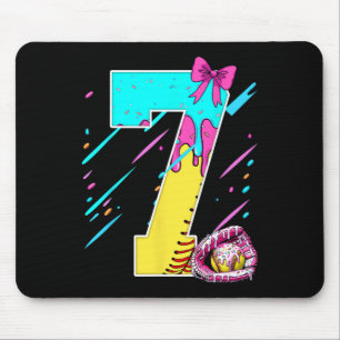 Tapis De Souris Gâteau de 7e anniversaire avec glace molle qui cou