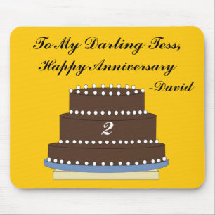 Tapis De Souris Gâteau de l'anniversaire du Mariage de chocolat