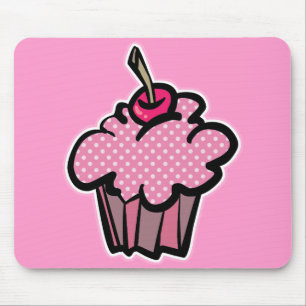 Tapis De Souris gâteau rose à pois