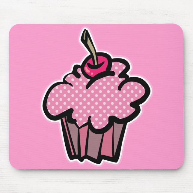 Tapis De Souris gâteau rose à pois (Devant)