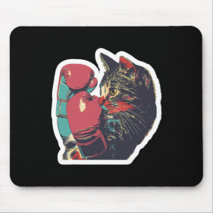 Tapis De Souris Gatito De Boxeo Cool Boxer Cat Boxer Gants Et C