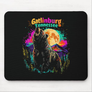 Tapis De Souris Gatlinburg coloré ours des montagnes du Tennessee 