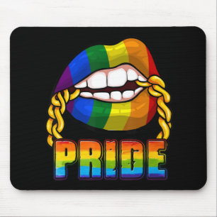Tapis De Souris Gay pride Rainbow Lips Lèvres LGBT Mois de sensibi
