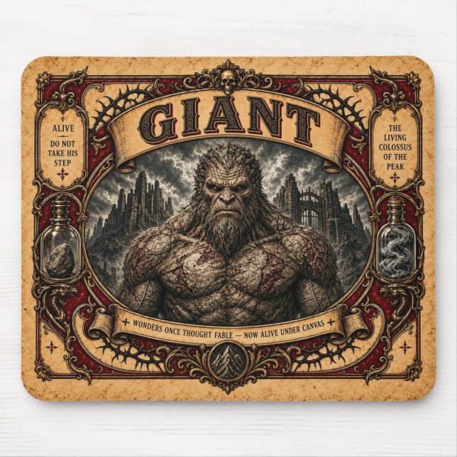 Tapis De Souris Géant, Monstre de Cirque Vintage (Devant)