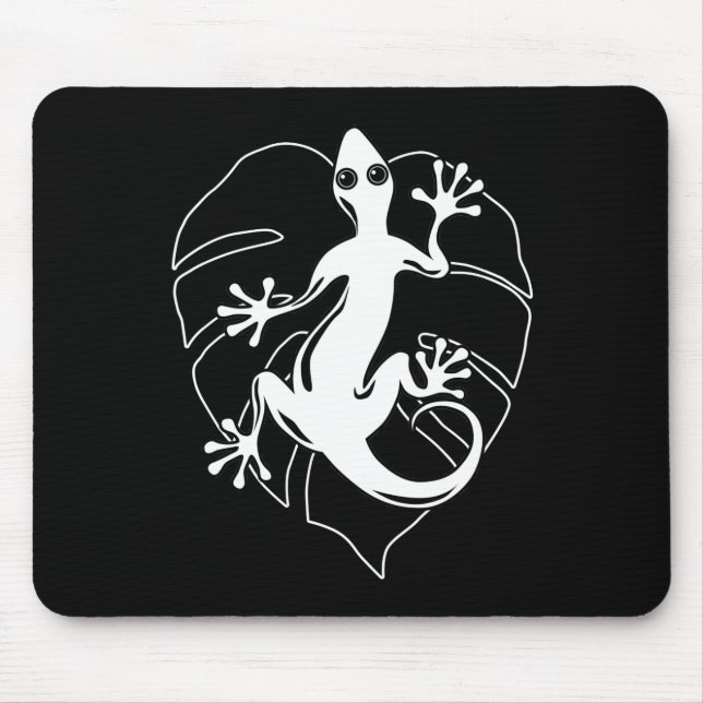 Tapis De Souris Gecko Lizard Silhouette (Devant)