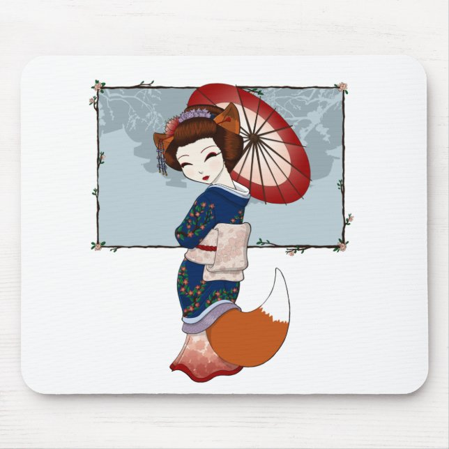 Tapis De Souris Geisha Mousepad de Kitsune (Devant)