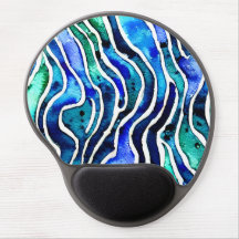 Bleu bijoux et Motif vert