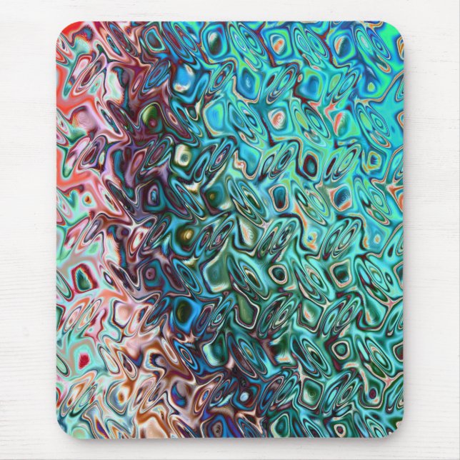 Tapis De Souris Gel bleu liquide Abstrait (Devant)