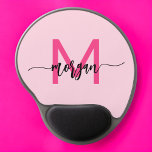 Tapis De Souris Gel Chaud rose moderne Script Girl Monogramme Nom<br><div class="desc">Ajoutez une pop de couleur à votre espace de travail avec notre Hot Pink Modern Script Girly Monogramme Nom de souris Pad! Doté d'un design rose vif et personnalisé avec votre nom dans un script moderne chic, ce pavé de souris mélange style et fonctionnalité. La surface lisse assure des mouvements...</div>